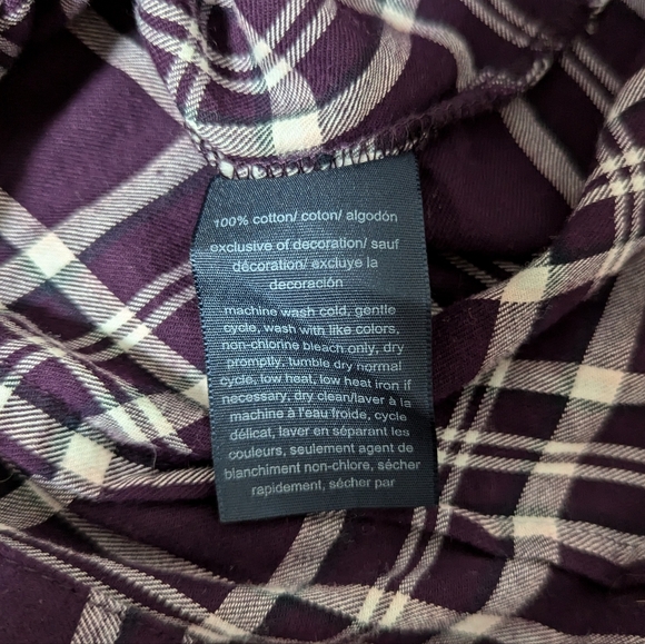 (Bundle 2 for $15) EUC Tommy Hilfiger Purple Plaid Button-up Shirt - Picture 7 of 7